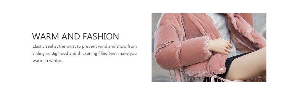 Velvet Short Bread Goose Down Jacket from Xiaomi Youpin- Pink M