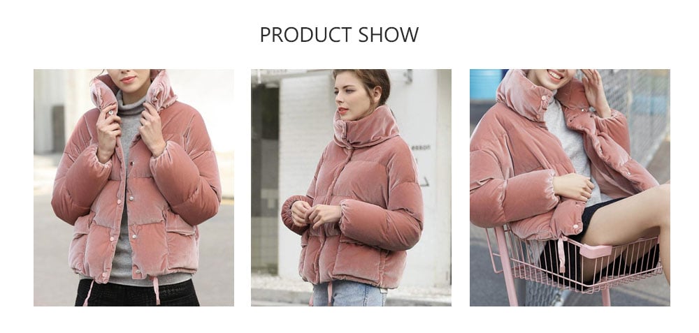 Velvet Short Bread Goose Down Jacket from Xiaomi Youpin- Pink M