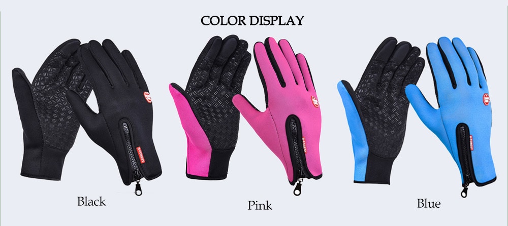 Outdoor Waterproof Fleece Windproof Gloves- Pink M
