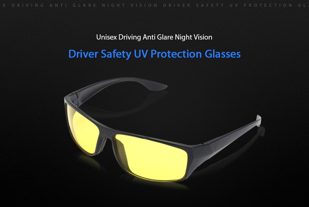 Unisex Driving Anti Glare Night Vision Driver Safety UV Protection Glasses- Goldenrod