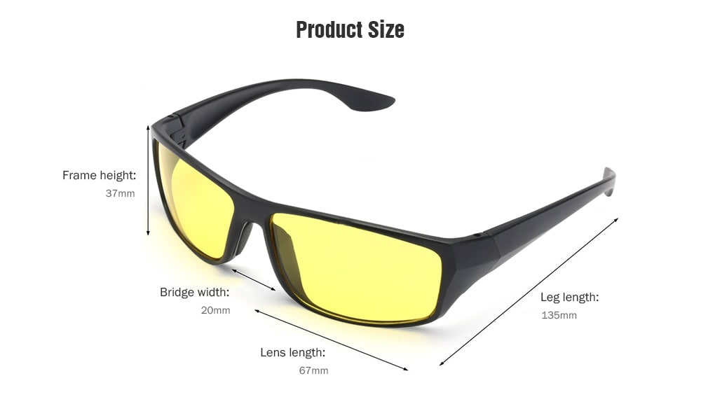 Unisex Driving Anti Glare Night Vision Driver Safety UV Protection Glasses- Goldenrod