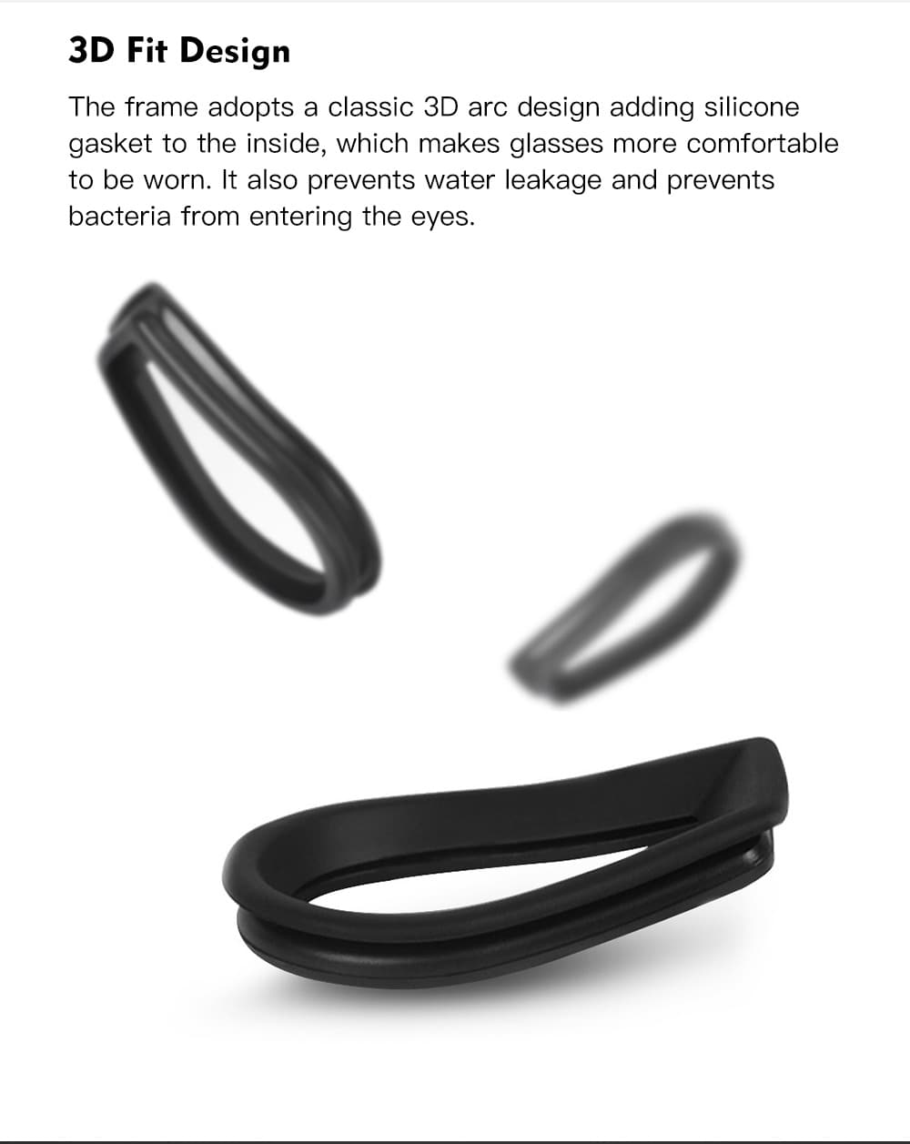 Durable Waterproof Anti-fog Adult Swimming Goggles- Black