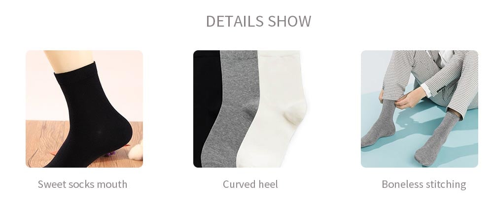 Xiaomi Youpin Bacteriostatic Socks for Men 5 Pairs- Dark Gray