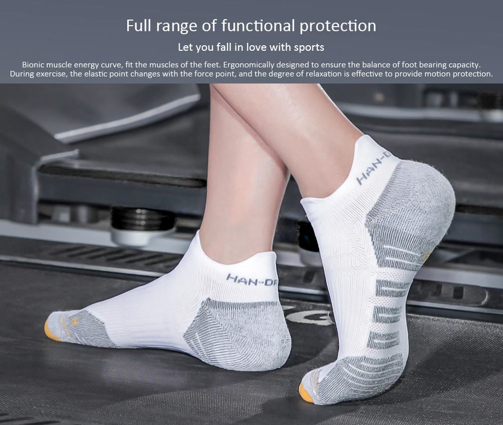 Xiaomi youpin HANDRAGON COOLMAX Antibacterial Sports Socks 3 Pairs - Black Short Socks / M