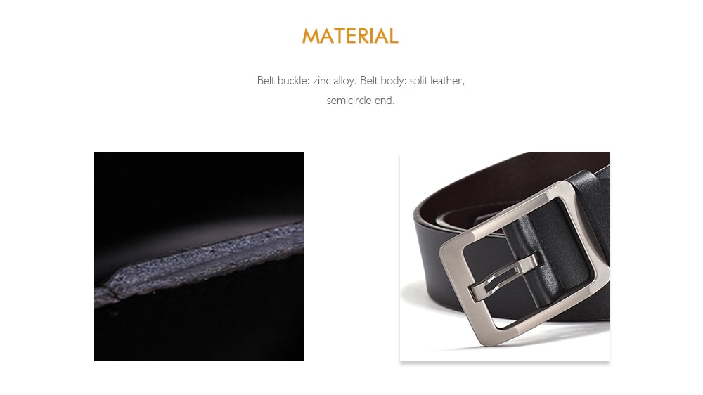 SAN VITALE Genuine Leather Adjustable Pin Buckle Men Belt- Black 15CM