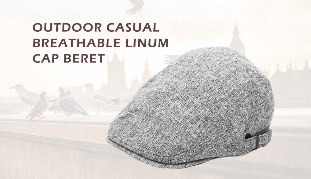 Outdoor Casual Breathable Linum Cap Beret- Beige