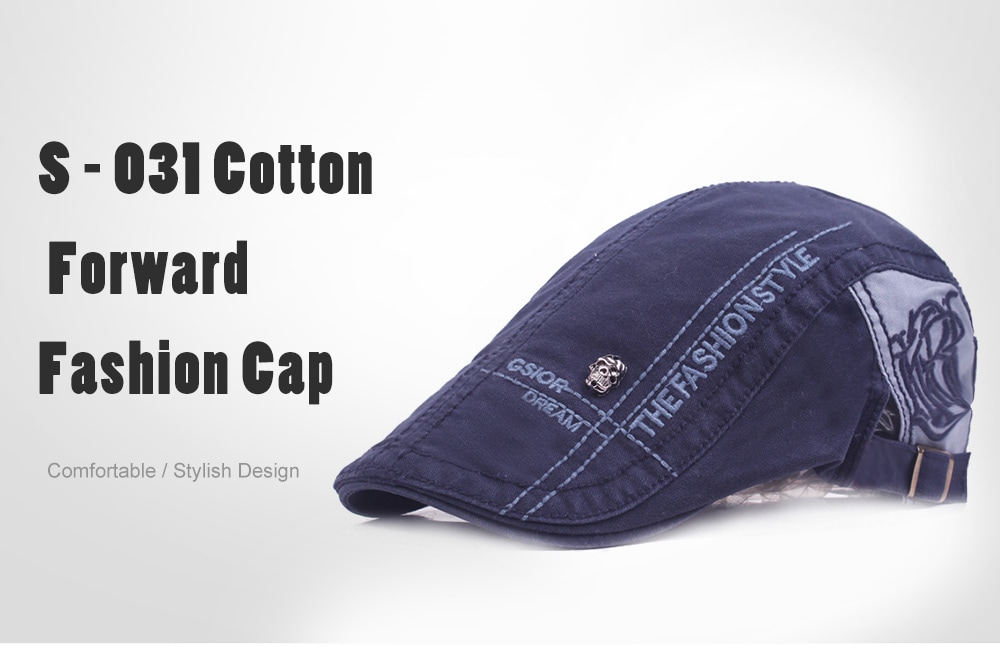 S - 031 Cotton Forward Fashion Cap- Black