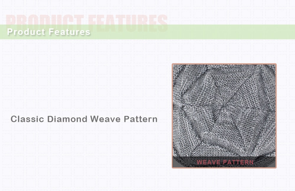 Tide Knit Wool Winter Plus Velvet Warm Diamond Head Men's Outdoor Hat- Light Khaki