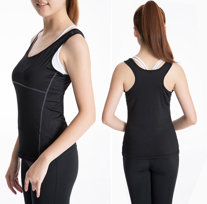 Yuerlian Female Fitness Compression Vest- White XL