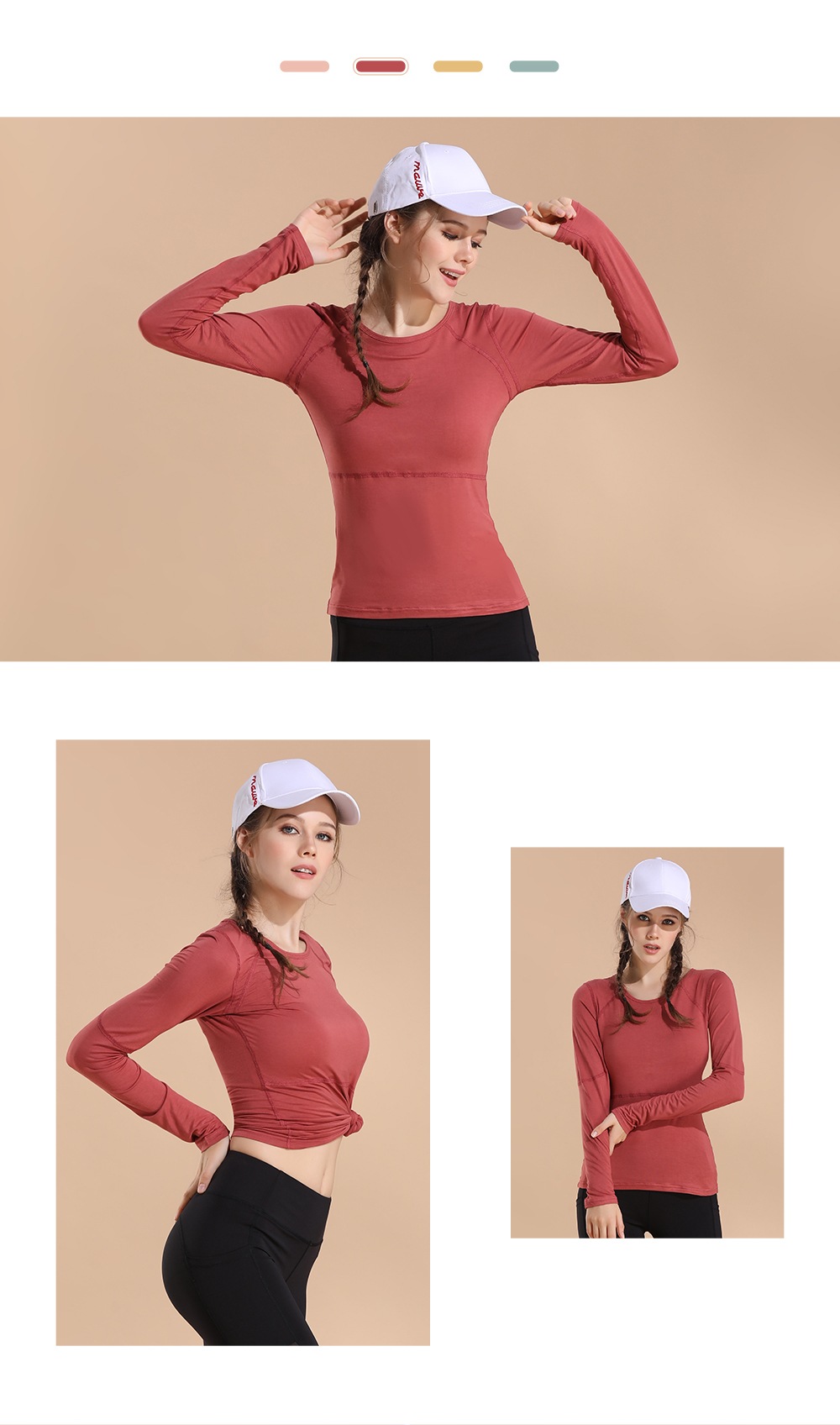 Running Shirt  Activewear Sweat-wicking  Soft  Quick Dry Stretchy- Rose M