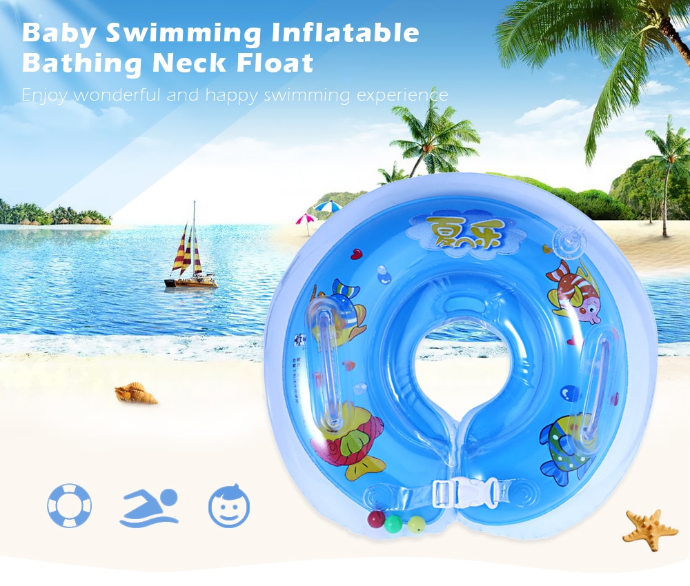 Summer Sea Baby Swimming Circle Inflatable Neck Float Bathing Safety Tube Ring- Yellow