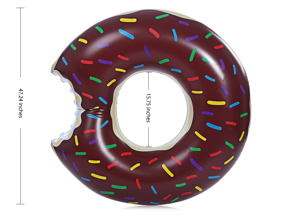 Gigantic Doughnut Pool Inflatable Swimming Float with Pump for Adult Water Game- Coffee