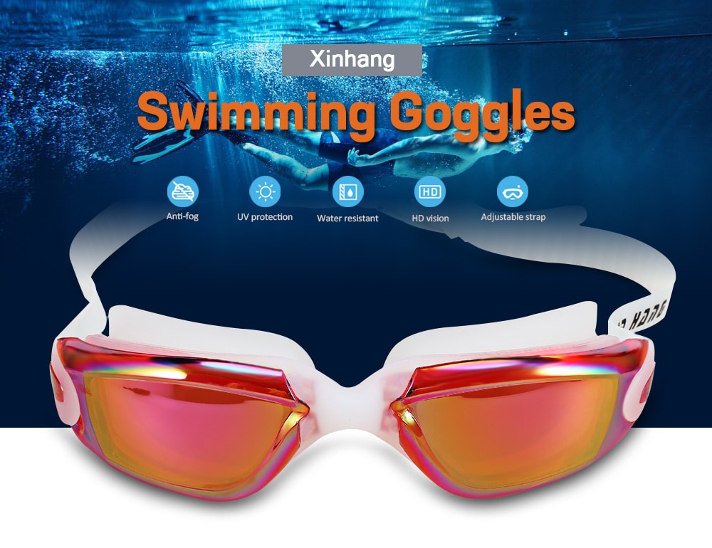 XinHang XH5710 Swimming Goggles with Anti Fog UV Protection- Black