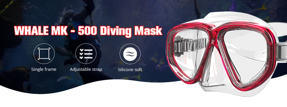 WHALE MK - 500 Practical Silicone Soft Adjustable Strap Diving Mask- Navy Blue