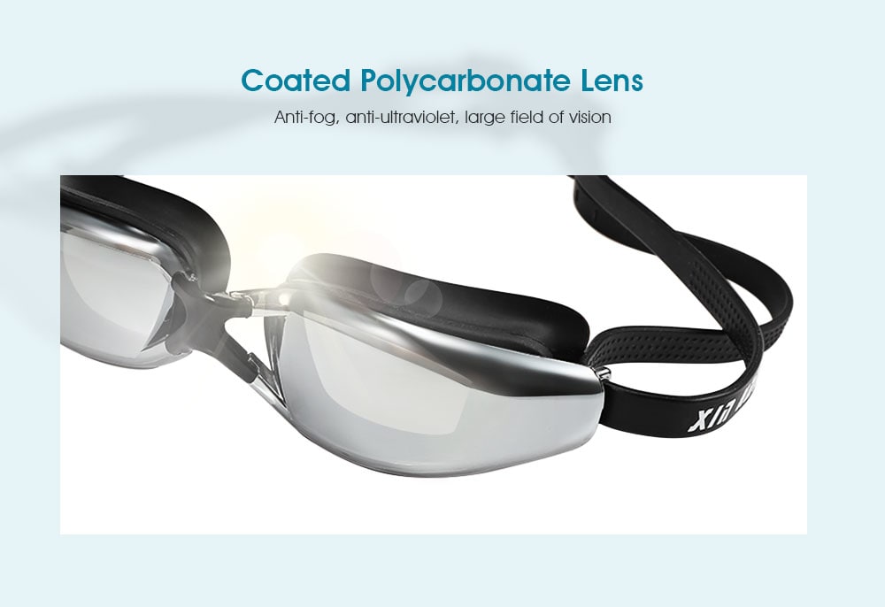 XINHANG XH9200 HD Plating Anti-fog UV Swimming Goggles- Black