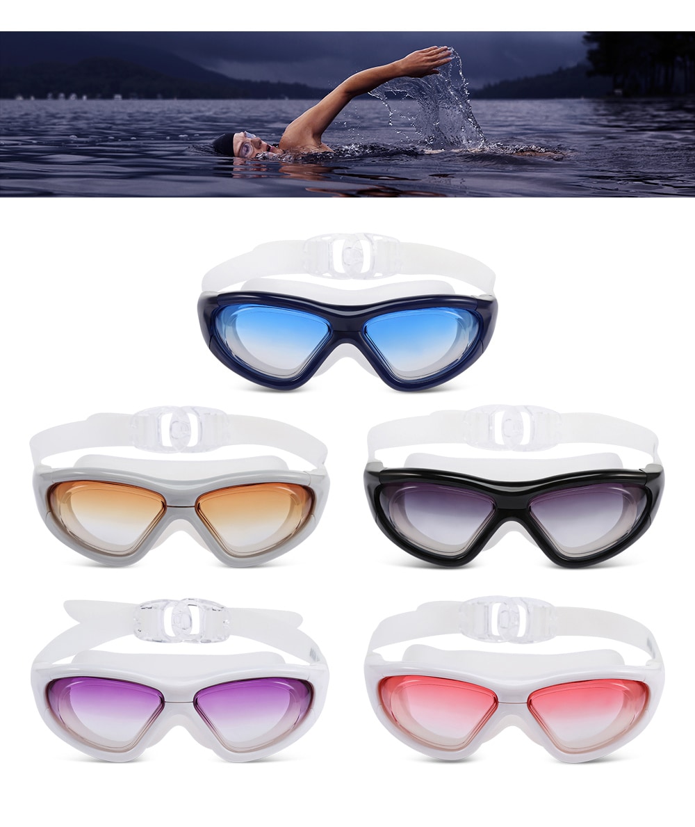 Xin Hang XH9120 Swimming Goggles Anti Fog Big Frame No Leaking- Black