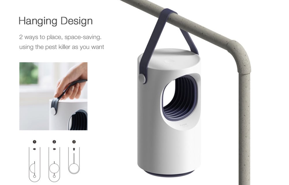 UTORCH 203 Smart USB Charging Mute 360 ​​degree UV Mosquito Killer Lamp- White