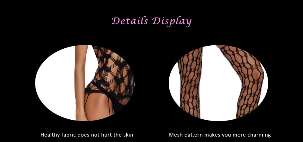 Sexy Lingerie Body Shaping Bodysuit Sexy Openwork Nets- Black One Size