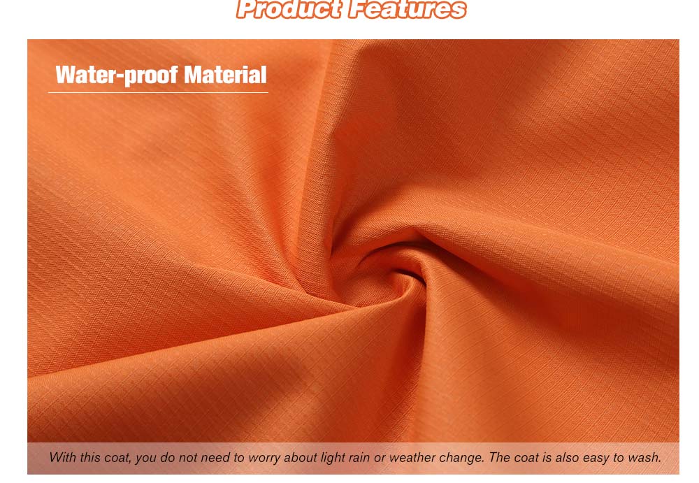 Stylish Breathable Waterproof Windbreak Hooded Sports Jacket for Men- Orange L