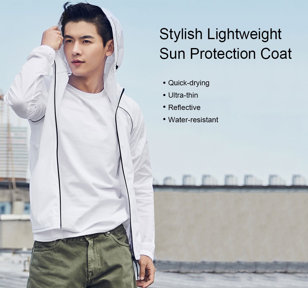 Stylish Breathable Water-resistant Quick-drying Sun Protection Coat- Black M