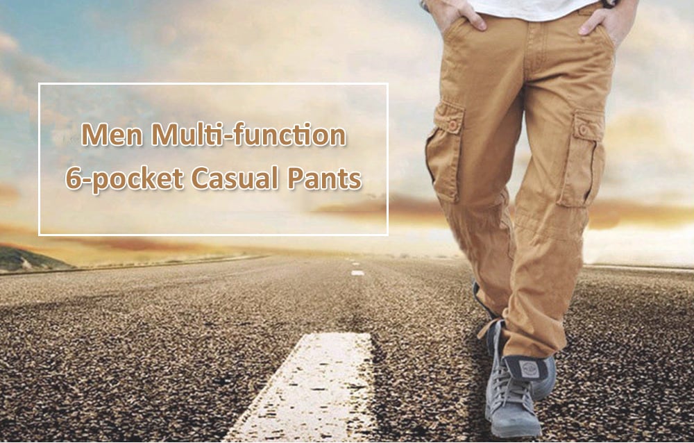 Pocket Multi-functional Casual Autumn Trousers Outdoor Men's Pants- Black 34