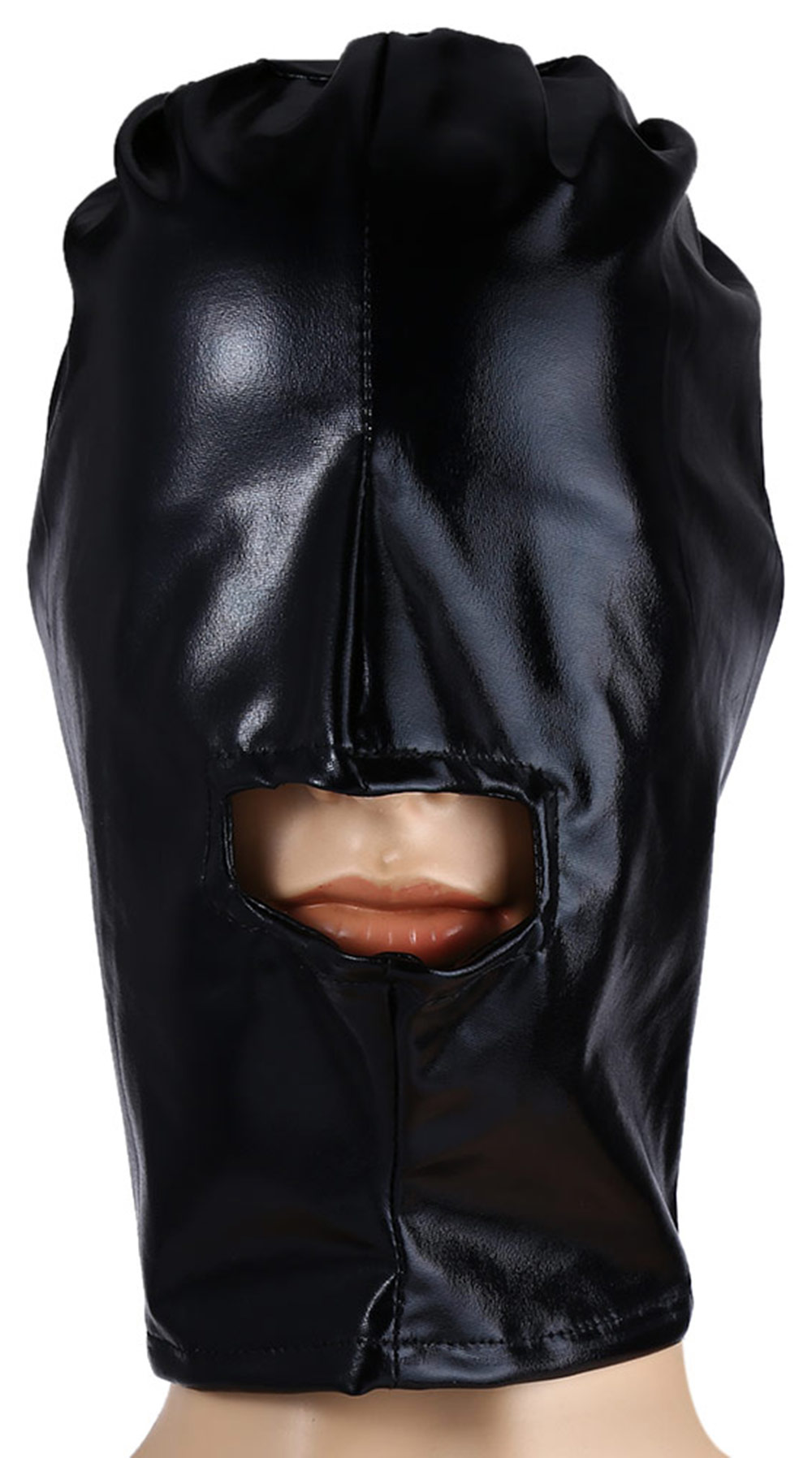 SM Adult Sex Game Toy Mask Hood Cap Spandex Cosplay with Air Hole- Black