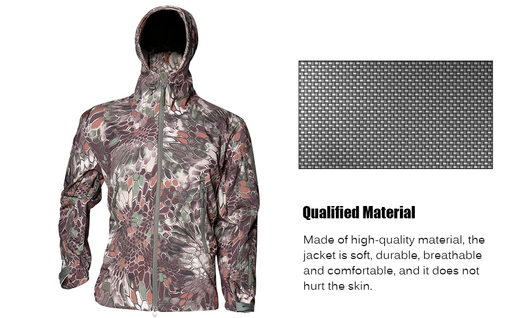 Outdoor Suede Soft Shell Jacket Men Sports Camouflage Plus Velvet - Chestnut Red 2XL