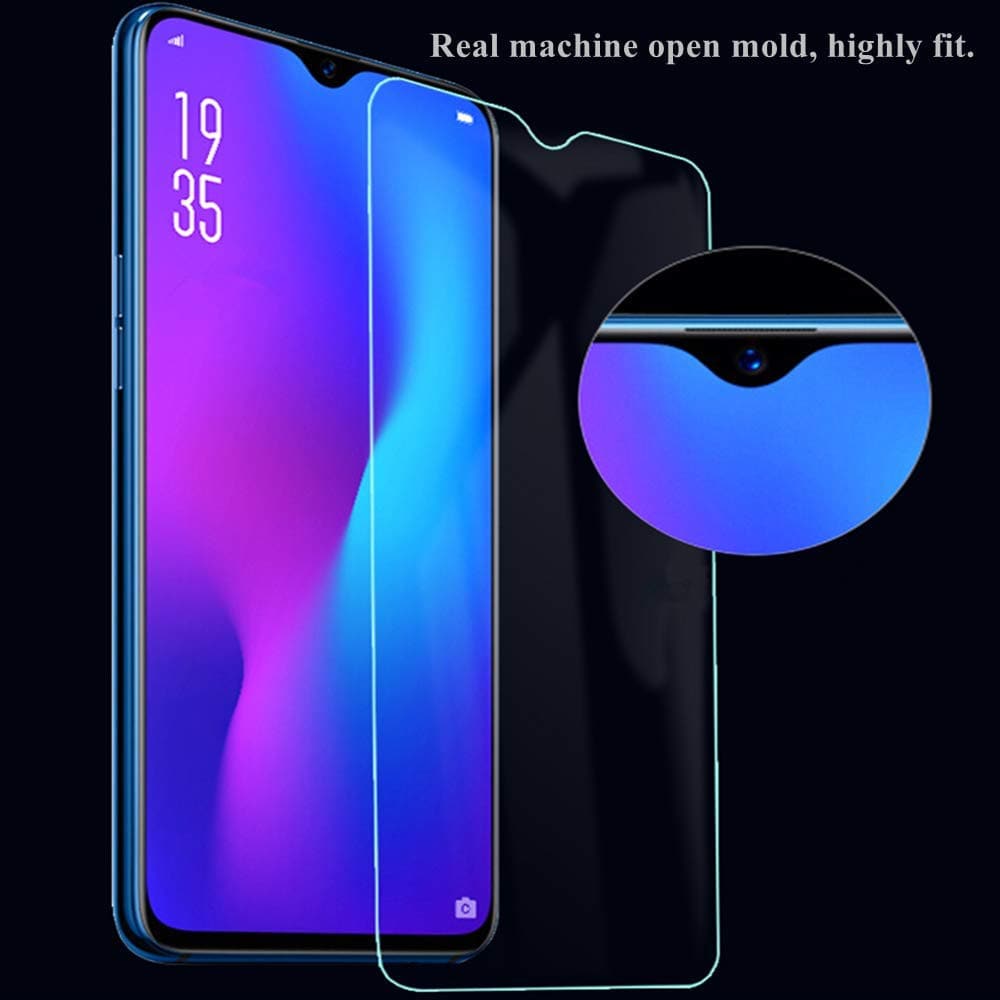 Soft Full Plating TPU Cover with Tempered Glass Screen Protector for OnePlus 6T- Blue