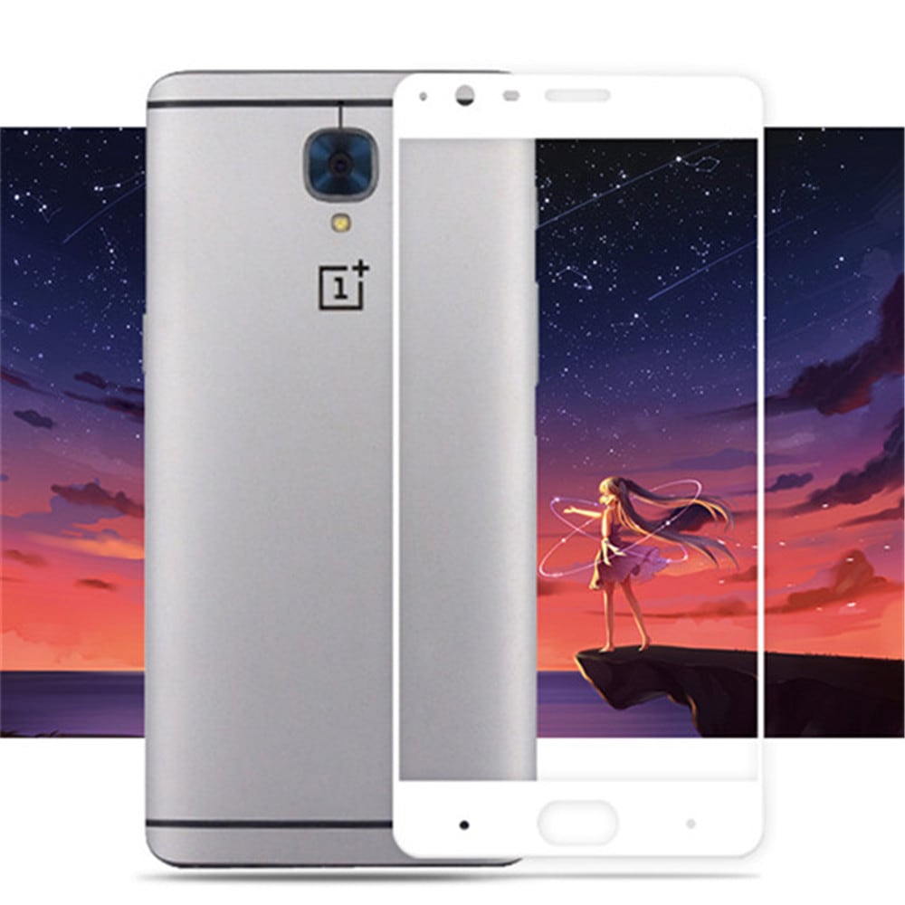 Tempered Glass Screen Protector Full Cover 9H 2.5D Ultra Thin Protective Film For Oneplus 3 / 3T- White