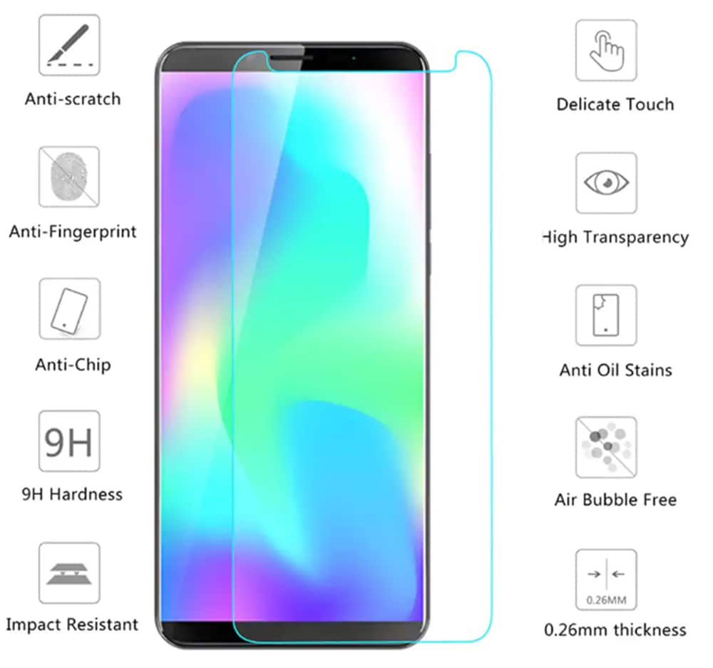 Tempered Glass Screen Protector Film for Cubot X19- Transparent