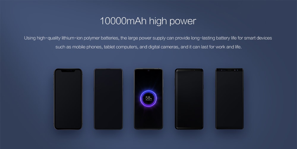 Xiaomi Wireless Power Bank 10000mAh for Daily Use- Black