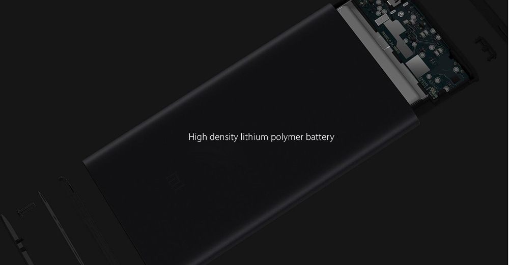 Original Xiaomi Bidirectional Quick Charge 10000mAh Portable Power Bank 2 Aluminium Alloy Housing Ultra-thin Body- Silver