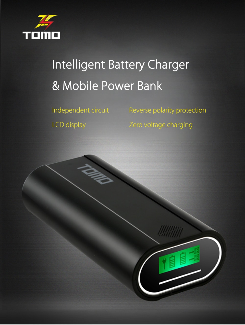 TOMO M2 DIY Smart Power Bank 2 x 18650 Li-ion Battery Charger- White