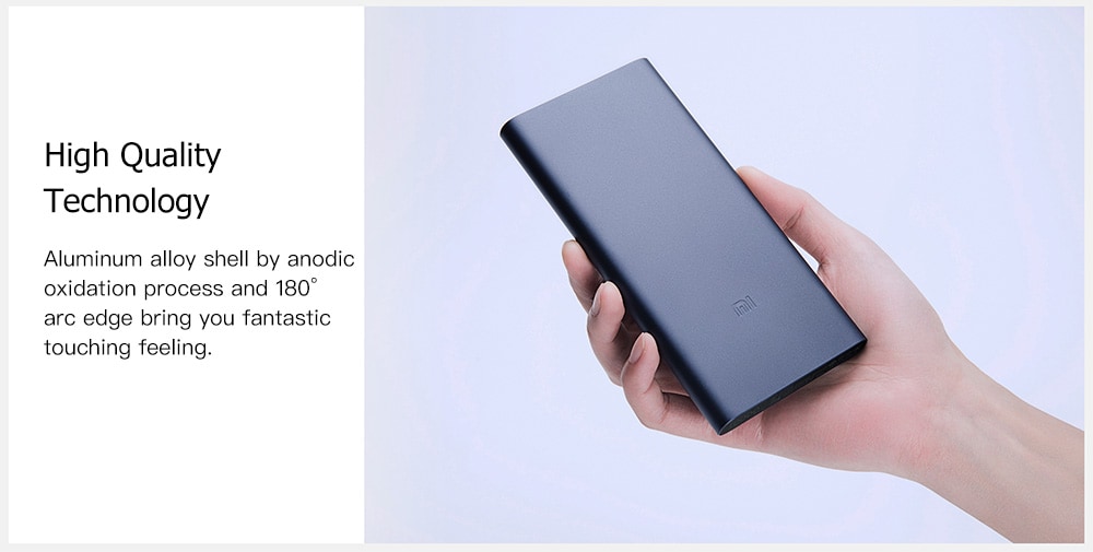 Original Xiaomi PLM09ZM New 10000mAh Portable Mobile Power Bank 2- Black