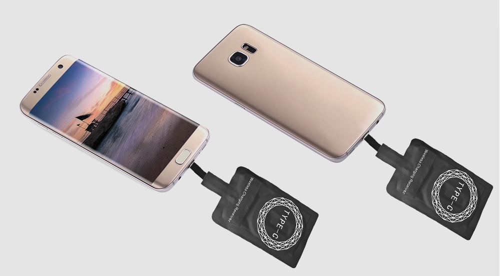 Type-C Wireless Charging Cover Receiver for Huawei P9 / P9 Plus / LG G5 / Xiaomi 4C / 4S / 5 / Nexus 5X / Nexus 6P- Black