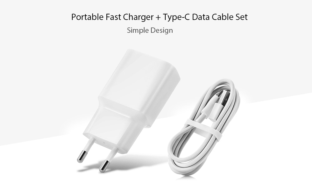 Original Xiaomi Charger Power Adapter + Type-C Data Cable 1m Set- Crystal Cream
