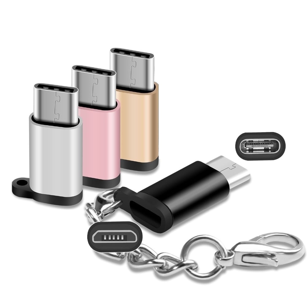 USB 3.1 Type C OTG Adapter Micro USB Female To Type C Male Converter- Black