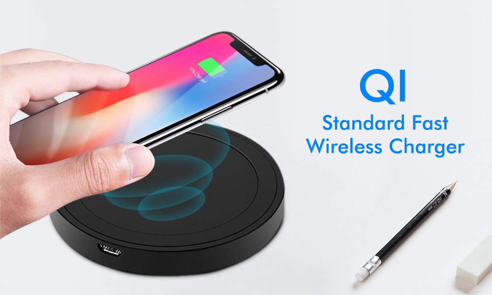 QI Standard Smart Phone Wireless Charger- Black