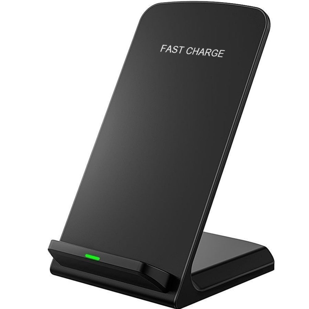 Qi Wireless Fast Charger Charging Stand Dock Pad for Samsung Galaxy S8 / S8+ / Note 8 iPhone X / 8 Plus 8- Black