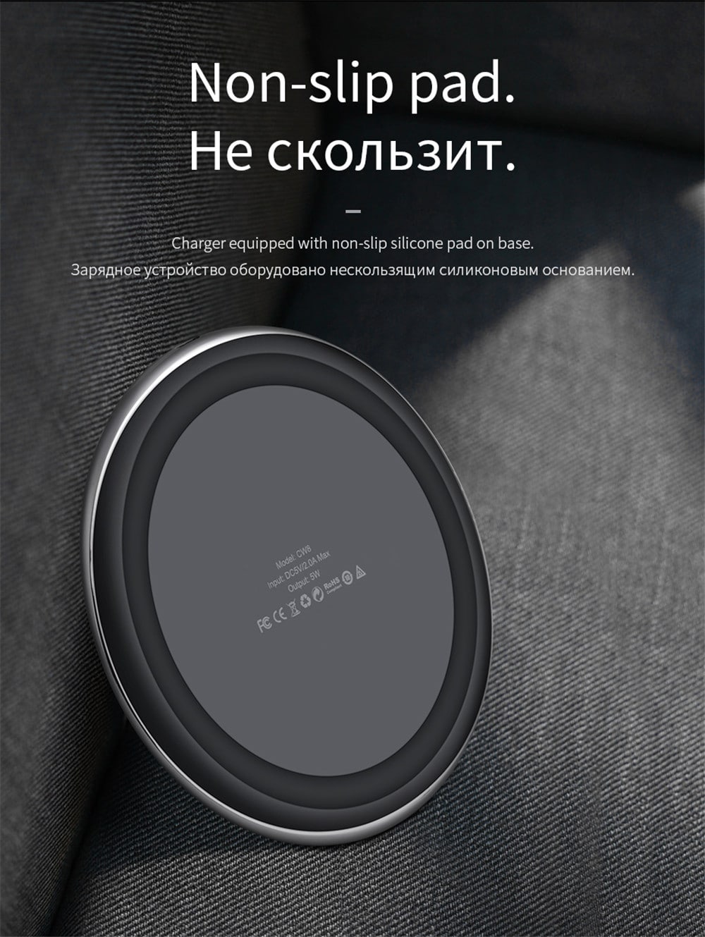 Qi Wireless Charger 5V1A Desktop Wireless Fast Charging Pad For iPhone X / 8 / 8 Plus Samsung Galaxy S8 / S8 + / Note 8- Black