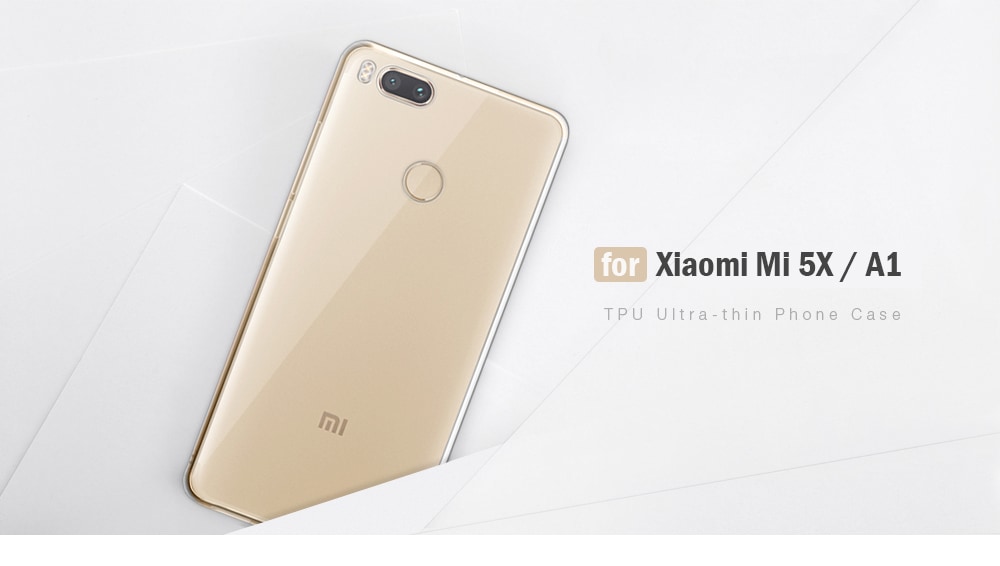 Transparent Soft TPU Clear Cover Case for Xiaomi Mi A1 / Mi 5X- Transparent