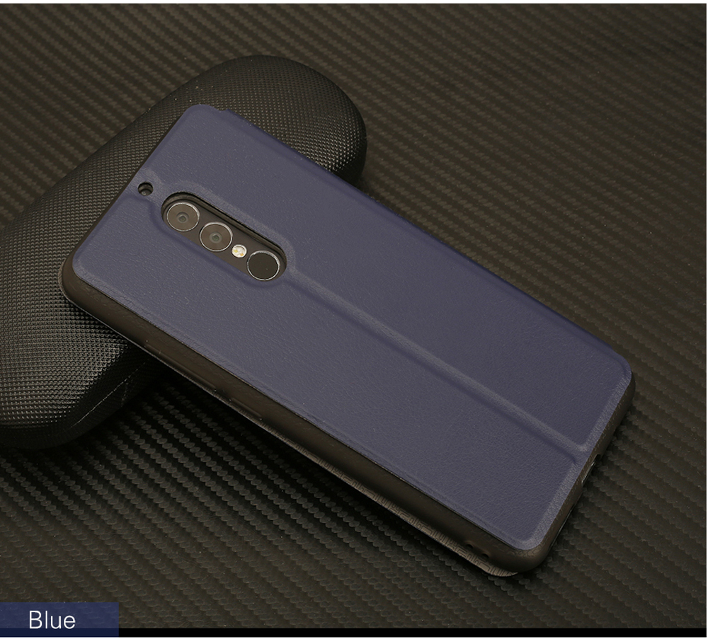 OCUBE Flip Folio Stand Up Holder PU Leather Case Cover for UMIDIGI S2 /S2 PRO Cellphone- Black