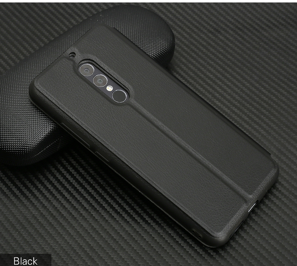 OCUBE Flip Folio Stand Up Holder PU Leather Case Cover for UMIDIGI S2 /S2 PRO Cellphone- Black