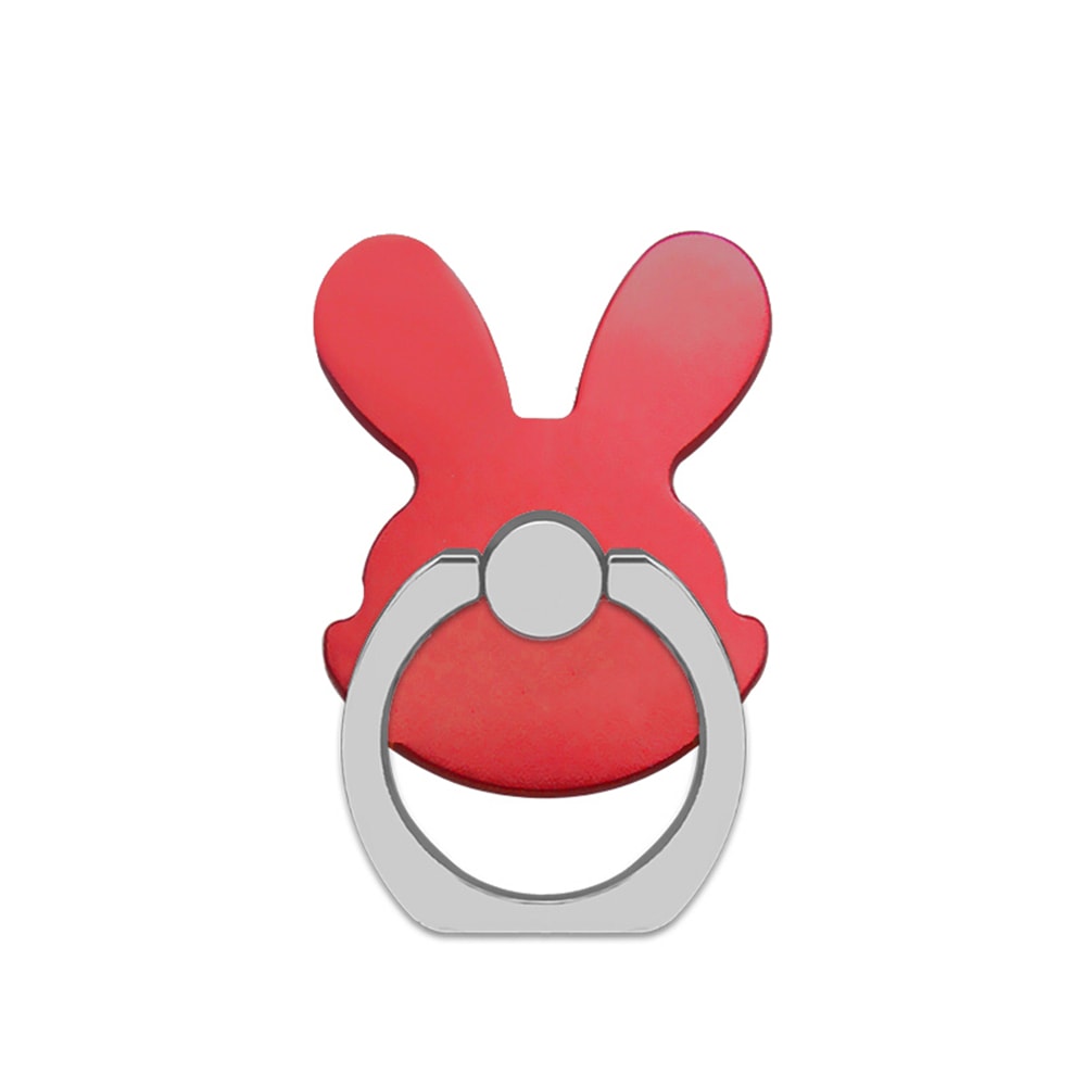 Rabbit 360 Degree Finger Ring Mobile Phone Stand Holder- Silver