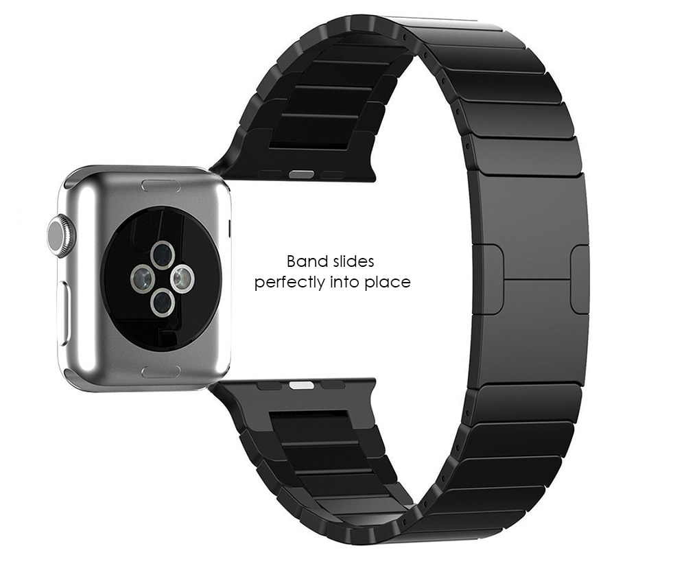Detachable Stainless Steel Watchband for Apple Watch 42mm- Black
