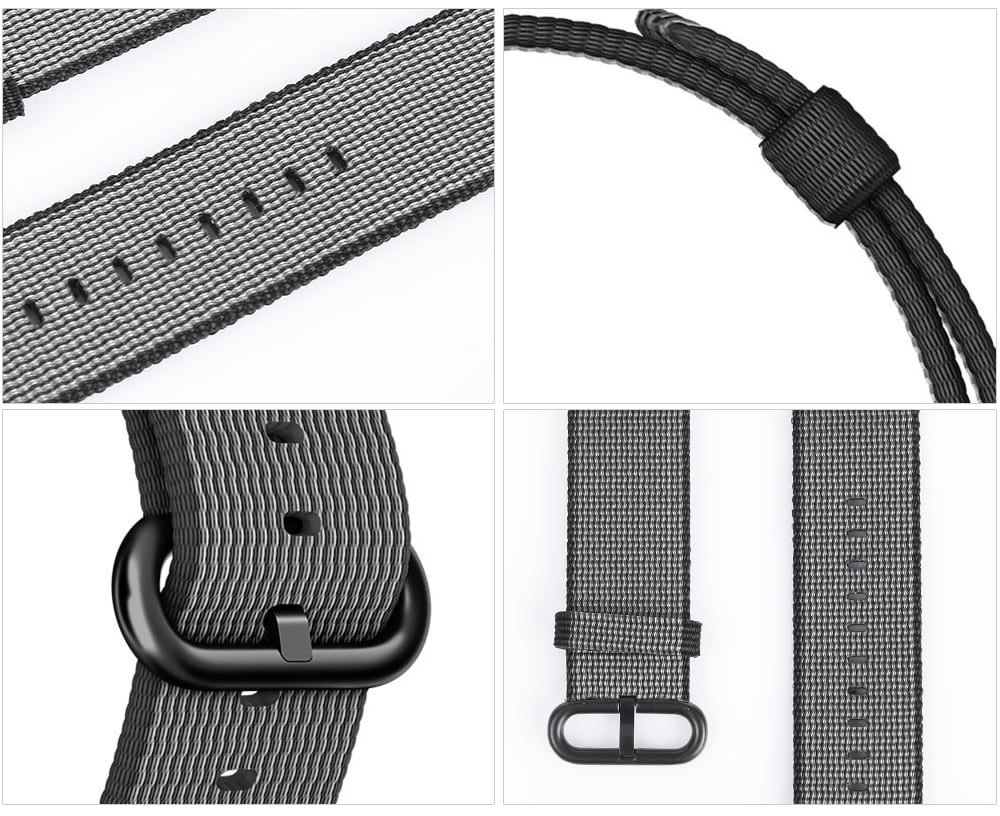 Nylon Watch Strap Wristband Replacement Contrast Color for Apple Watch 42mm- Gray