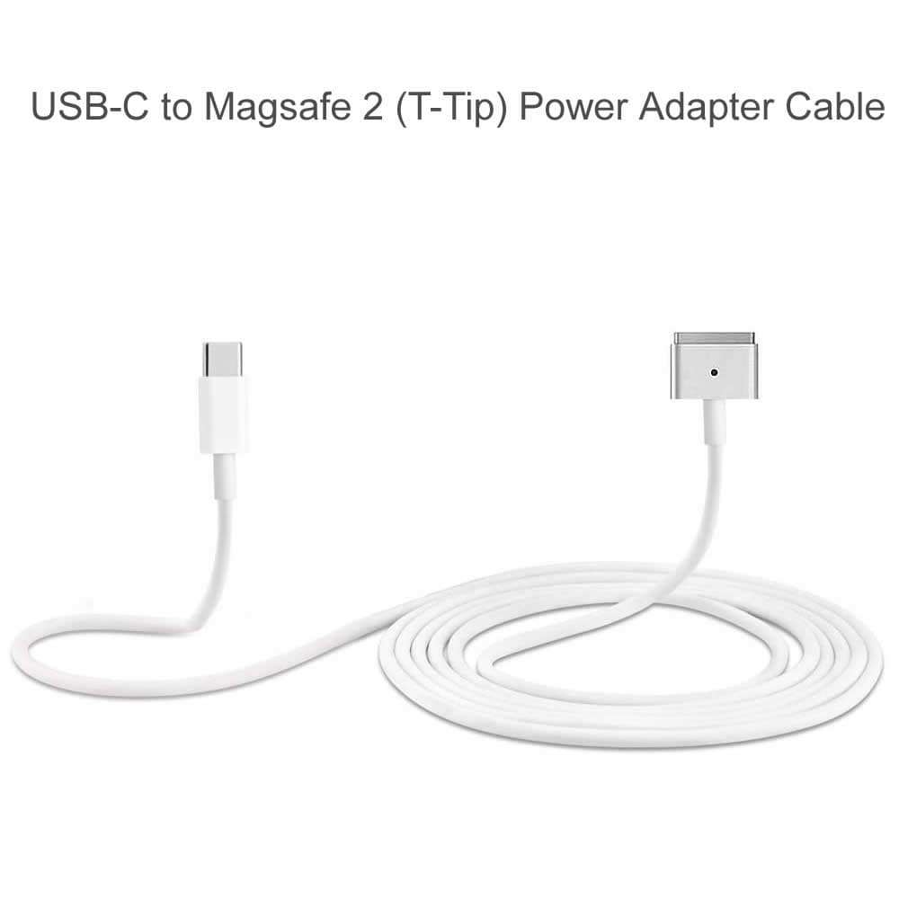 USB-C to Magsate 2 T-Tip Power Adapter Cable for Macbook Pro / MacBook Air- White