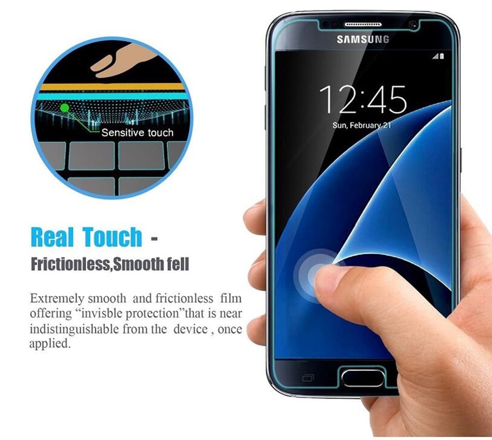 Screen Protector for Samsung Galaxy S7 High Clear Premium HD Tempered Glass- Transparent