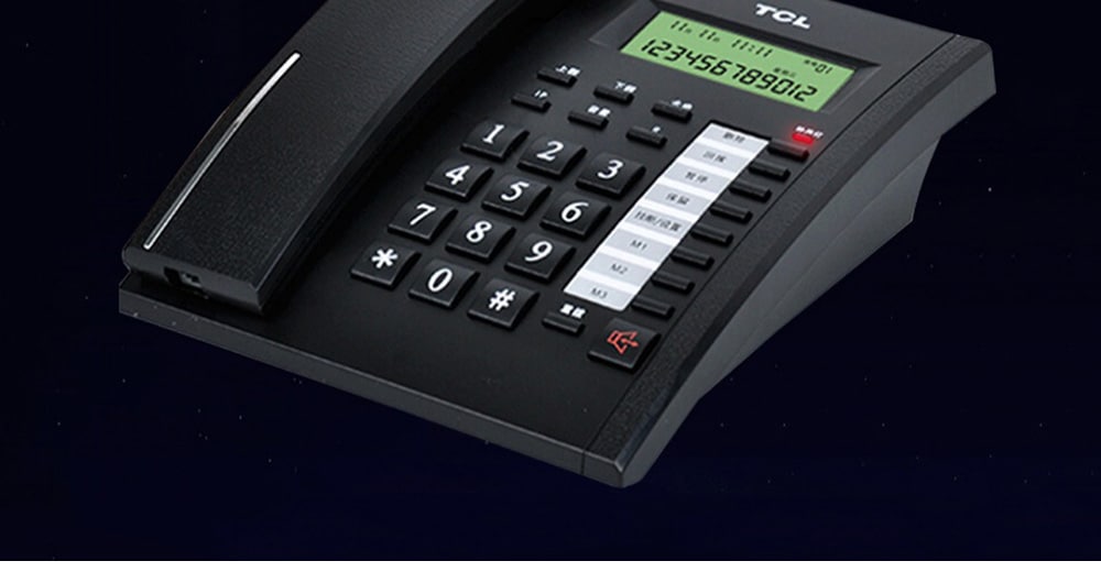 TCL HCD868 (79) TSD Corded Phone with Caller ID / Call Waiting / No Battery / Brightness Adjustment- Black