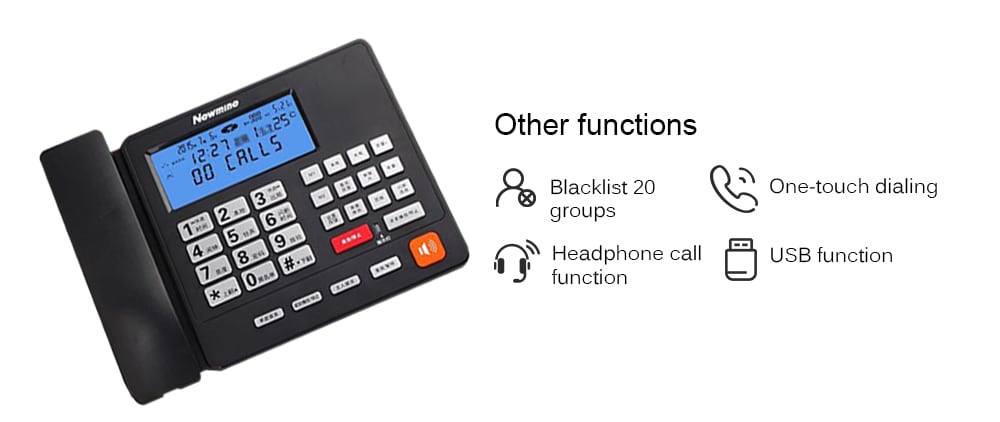 Smart Business Home Message Recording Telephone- Black